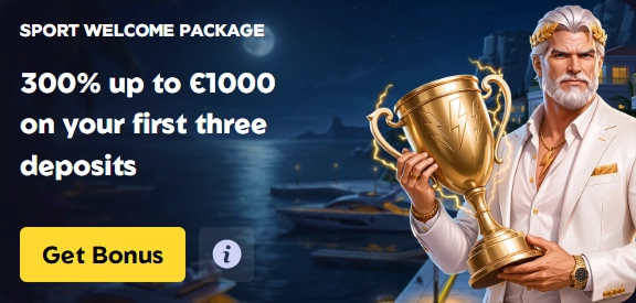 Sport welcome package: 300% up to €1000 on first three deposits
