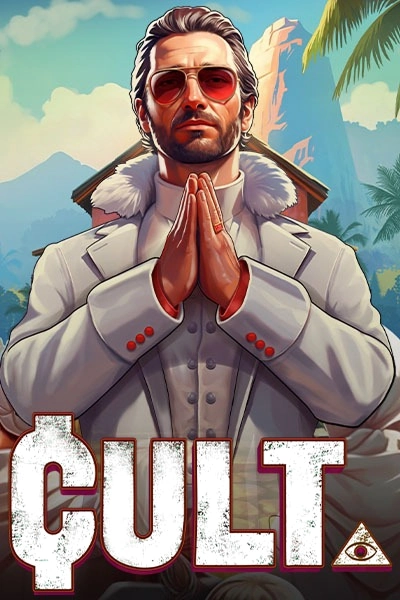 ZeuzBet Casino illustration of a man in prayer with the word CULT
