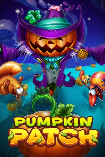 Pumpkin Patch slot game with scarecrow, squirrels, and ladybugs