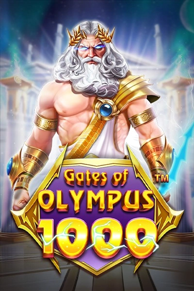 Gates of Olympus 1000 slot game with Zeus illustration