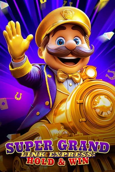 Super Grand Link Express Hold & Win slot game with conductor character