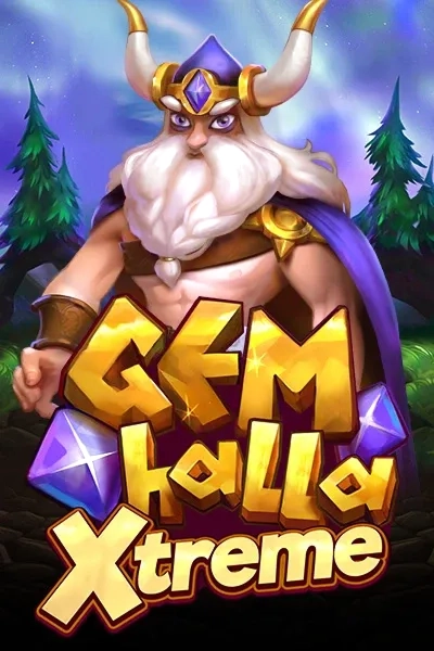 Gemhalla Xtreme slot game with Viking character and gems