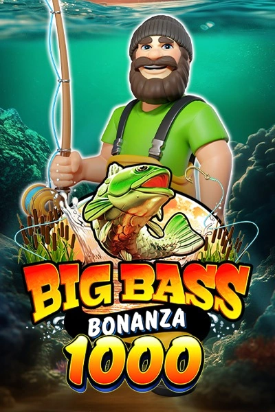 Big Bass Bonanza 1000 slot game with fisherman and splashing bass