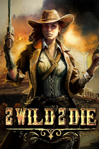 2 Wild 2 Die slot game with cowgirl holding guns in saloon